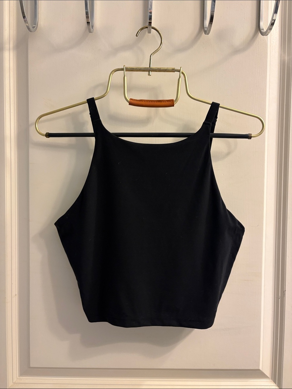 Athletea Black High-Neck Cropped Tank Top